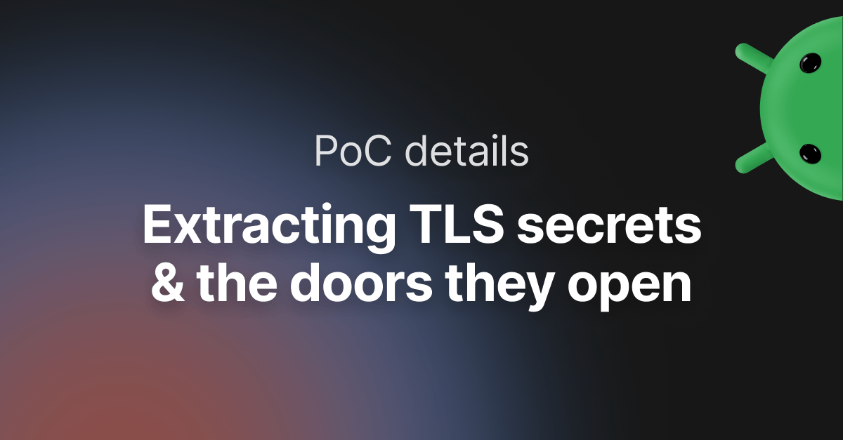 Read the article titled How to extract TLS secrets from Android apps using Frida and Wireshark